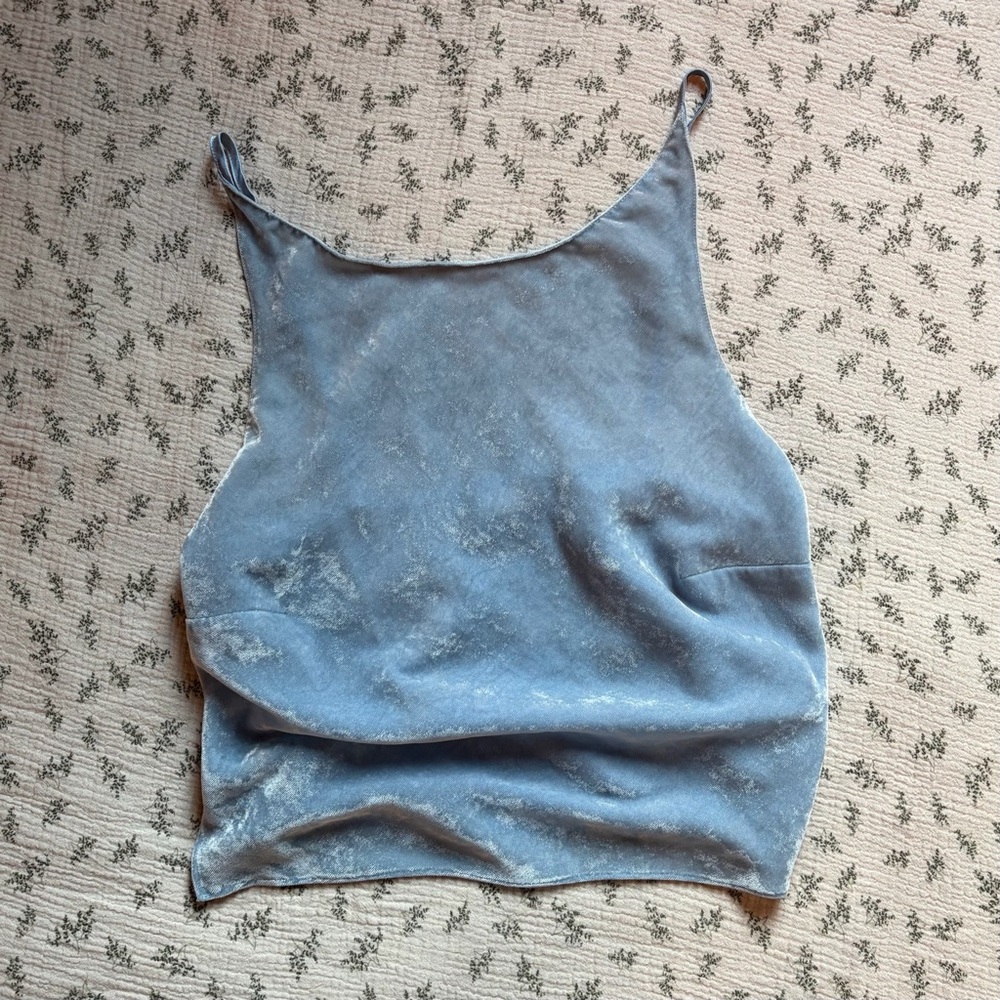 Vintage La Senza Crushed Baby Blue Velvet Top